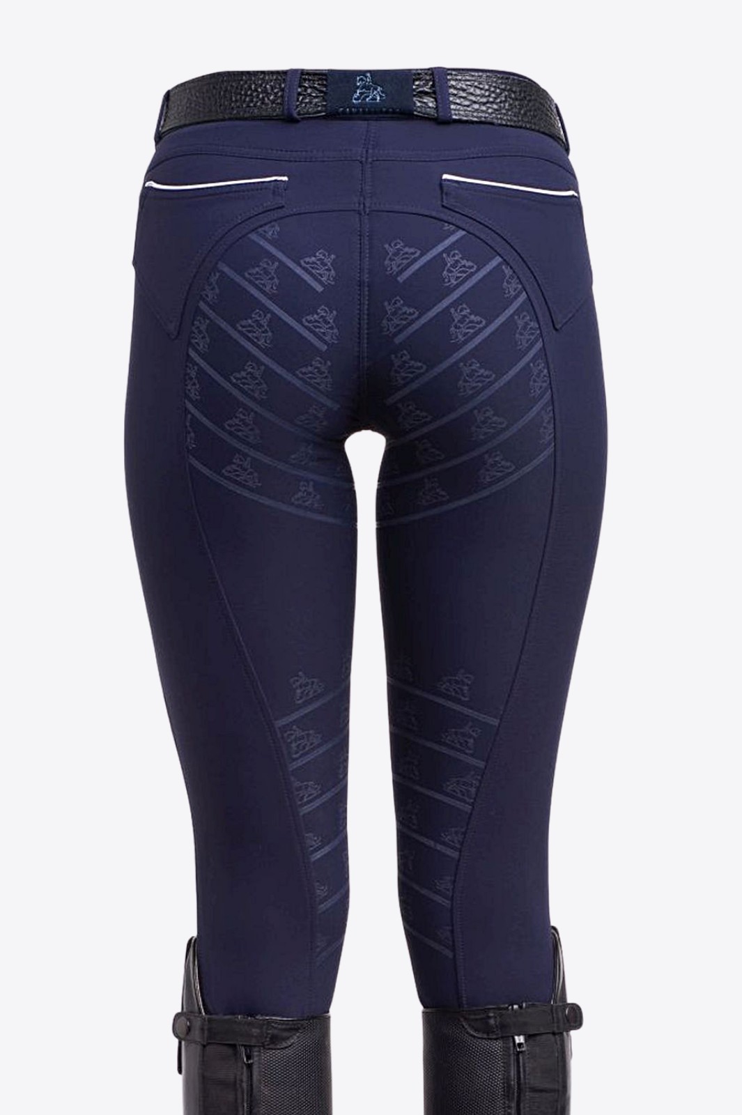 Riding Show Breeches Royal Sport White/Navy Full Seat - Outdoor Functional  Wear