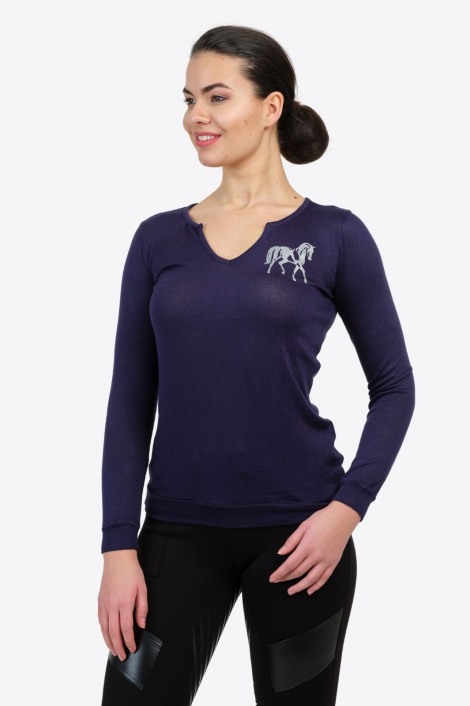 Πουλόβερ Ιππασίας Jersey από Βισκόζη σε χαλαρή γραμμή - GRAND, Ιππική Ενδυμασία