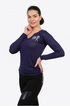 Πουλόβερ Ιππασίας Jersey από Βισκόζη σε χαλαρή γραμμή - GRAND, Ιππική Ενδυμασία