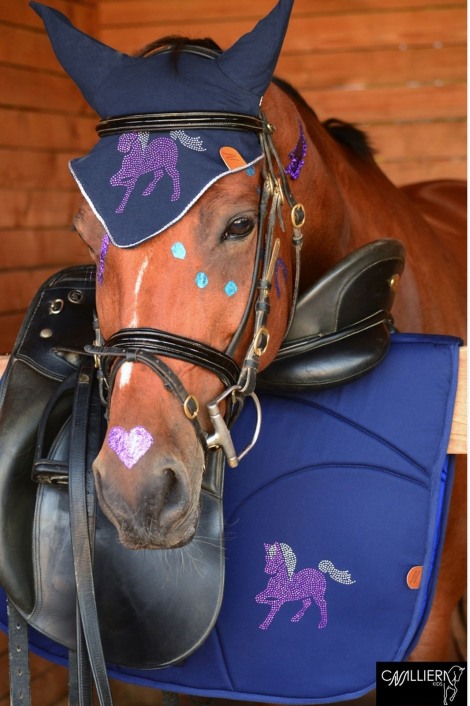 FULL ROSA PONY Saddle Pad with Full Crystal Pony Decoration