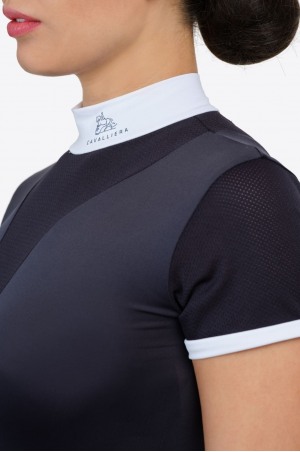 Блуза для выступлений HIGH STYLE - короткий рукав, спецодежда для конного спорта из технической ткани