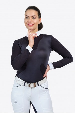 Блуза для выступлений HIGH STYLE - длинный рукав, спецодежда для конного спорта из технической ткани