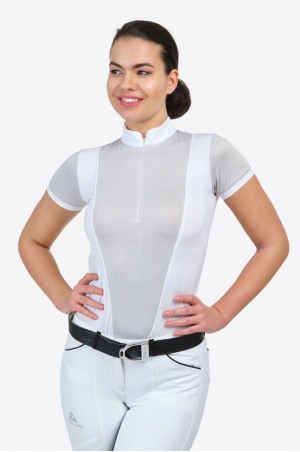Блуза для выступлений FLAIR - короткий рукав, спецодежда для конного спорта из технической ткани