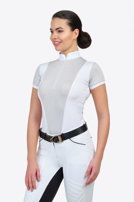 Блуза для выступлений FLAIR - короткий рукав, спецодежда для конного спорта из технической ткани