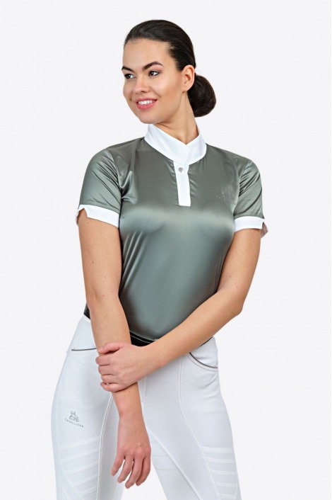 Блуза для выступлений DUSTY GREEN - короткий рукав, из технической ткани