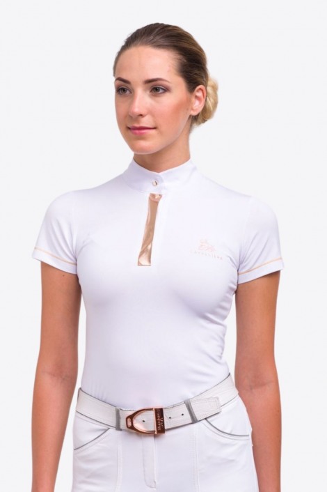 Блуза для выступлений ROSE GOLD - короткий рукав, из технической ткани