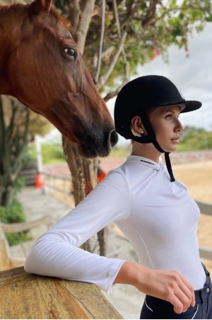 Riding Show Shirt ROSE GOLD CHIC - Long Sleeve, Technical Equestrian Show Apparel