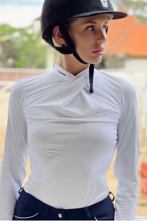 Riding Show Shirt ROSE GOLD CHIC - Long Sleeve, Technical Equestrian Show Apparel