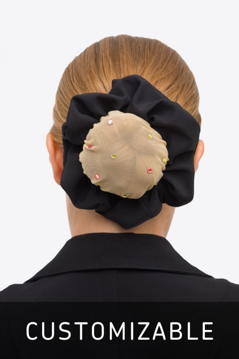 Hair Net Bun Cover with Scrunchies CUSTOMIZED CRYSTAL