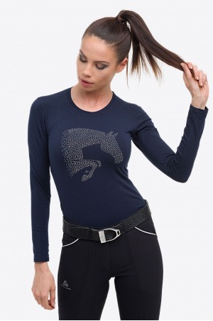 Riding Cotton Top Long Sleeve - JUMPING STAR, Equestrian Apparel