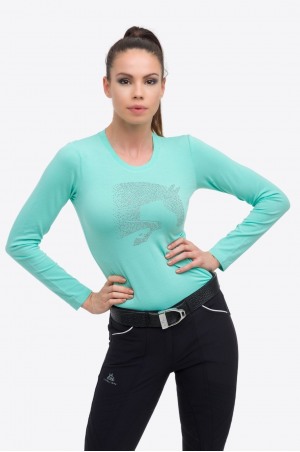 Riding Cotton Top Long Sleeve - JUMPING STAR, Equestrian Apparel