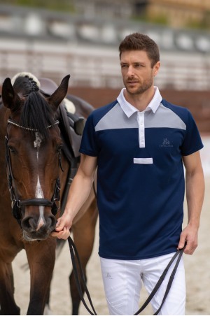 Men's Riding Show Shirt MOSAIC - Short Sleeve, Technical Equestrian Show Apparel
