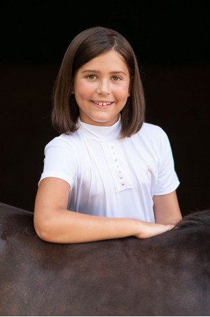 Polo de concours enfant ILOVE CRYSTAL -manches courtes,tenue technique de concours équestre
