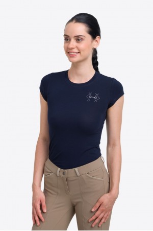 Baumwolle Reiten T-Shirt BIT - Kurzarm, Reitbekleidung