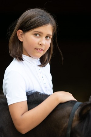 Μπλουζάκι αγώνων ιππασίας CUSTOM CRYSTALLIZED KIDS-κοντομάνικα, Τεχνική ένδυση αγώνων ιππασίας