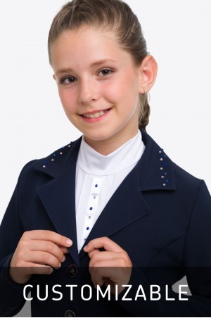 Спортивная рубашка для девочек CUSTOM CRYSTALLIZED KIDS - короткий рукав, спецодежда для конного спорта из технической ткани