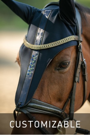 Technical Horse Ear-Bonnets CUSTOM CRYSTALLIZED - Long Version, Horse Equipment