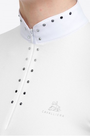 Рубашка для выступлений DIVA - длинный рукав, спецодежда для конного спорта из технической ткани