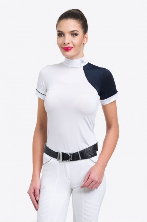 Μπλουζάκι για αγώνες SIMPLY DAME - Κοντά μανίκια, Τεχνικά ρούχα για ιππικούς αγώνες