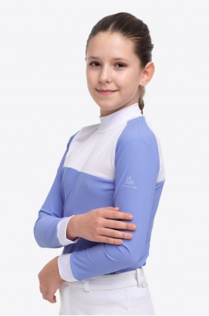Turniershirt BABY BLUE MESH KIDS - Langarm, Technische Turnierbekleidung