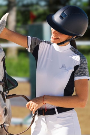 Рубашка для выступлений TRICOLOR - короткий рукав, спецодежда для конного спорта из технической ткани