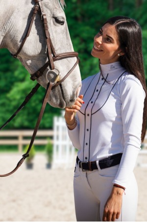 Рубашка для выступлений GENTLE RIVER - длинный рукав, спецодежда для конного спорта из технической ткани