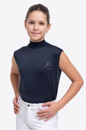 Блуза для выступлений  SERENE KIDS - без рукавов, спецодежда для конного спорта из технической ткани