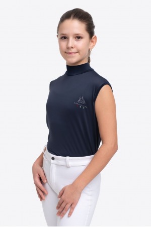 Блуза для выступлений  SERENE KIDS - без рукавов, спецодежда для конного спорта из технической ткани
