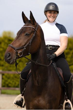 Рубашка для выступлений SIMPLY DAME - короткий рукав, спецодежда для конного спорта из технической ткани