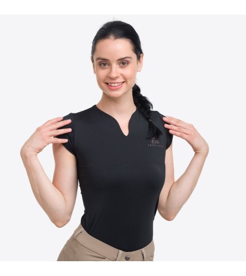 Haut haute performance ROSE GOLD- manches courtes, Tenue technique d''équitation