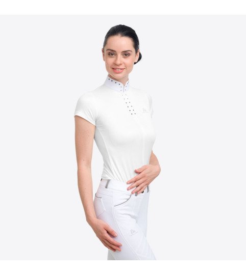 Polo de concours équestre DIVA- manches courtes, Vêtement technique de concours équestre